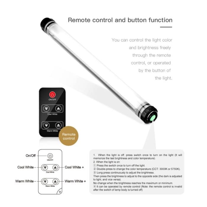 Luxceo P7 Dual Color Temperatur Foto LED Stick Video Licht Wasserdichte Handheld-LED-Fülllicht mit Fernbedienung – Bild 8