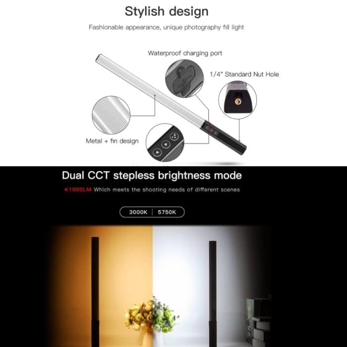 LUXCeO Q508S Dual Farbtemperatur 1000LM Foto LED Stick Video Licht Handheld LED Fülllicht Blitzbeleuchtung Lampe, Q508S – Bild 3