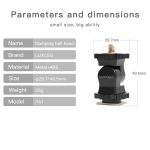 LUXCeO PA1 Kamera Universal-Blitzschuhhalter, dämpfende Kugelkopfhalterung, PA1 – Bild 7