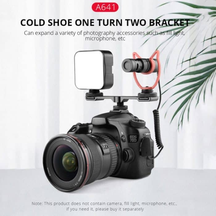 YELANGU A641 Kaltschuh-zu-Dual-Kaltschuh-Montageadapter, Verlängerungshalterung aus Aluminiumlegierung, Cold Shoe to Dual Cold Shoe – Bild 5