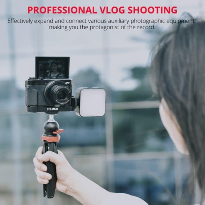 YELANGU CL9-A Kamera-Erweiterungsplatine, Basis-L-Platten-Set mit LED-Licht + Stativ + Kugelkopf für Canon G7X2/G7X3, CL9-A for Canon G7X2 – Bild 9