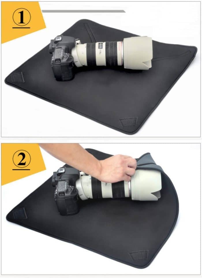 Stoßfeste Neopren-Tasche Magic Wrap Blanket für Canon / Nikon / Sony Kameraobjektiv, Größe: 45 x 45 cm – Bild 5