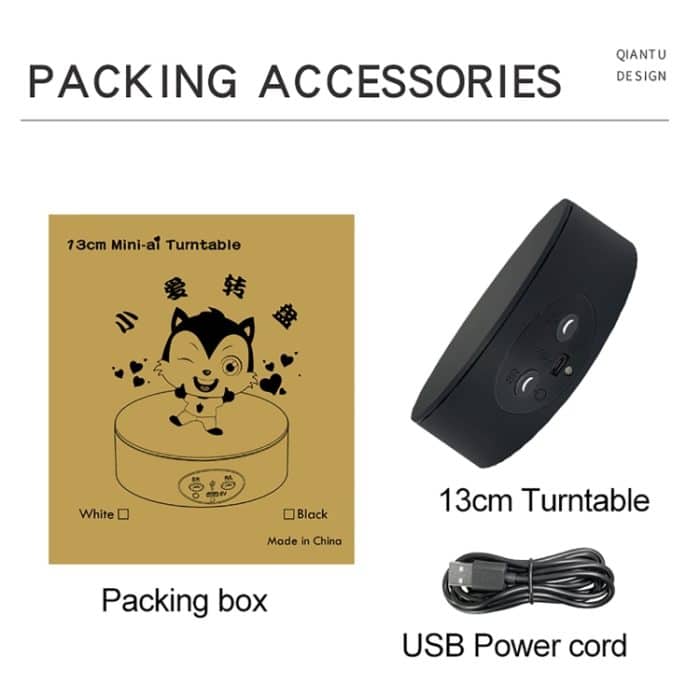 13 cm Xiaoai Elektrischer drehbarer Drehteller-Ausstellungsständer Videoaufnahme-Requisiten-Plattenspieler, 13cm – Bild 7