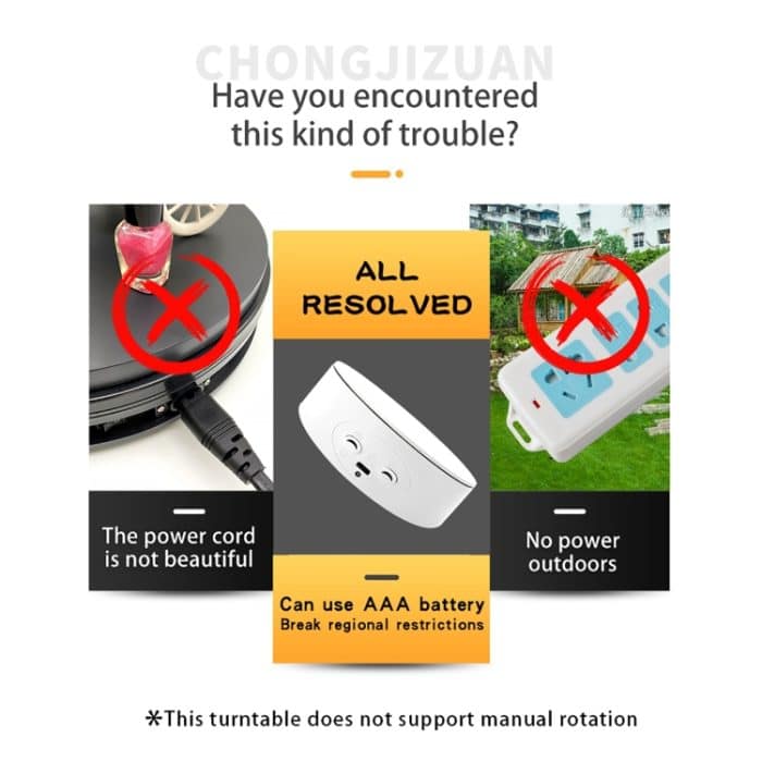 13 cm Xiaoai Elektrischer drehbarer Drehteller-Ausstellungsständer Videoaufnahme-Requisiten-Plattenspieler, 13cm – Bild 3
