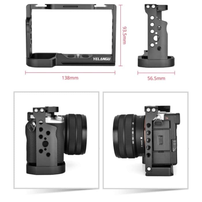 YELANGU C24 Videokamera-Käfigstabilisator für Sony Alpha 7C / A7C / ILCE-7C, For Sony Alpha 7C Single Cage – Bild 6