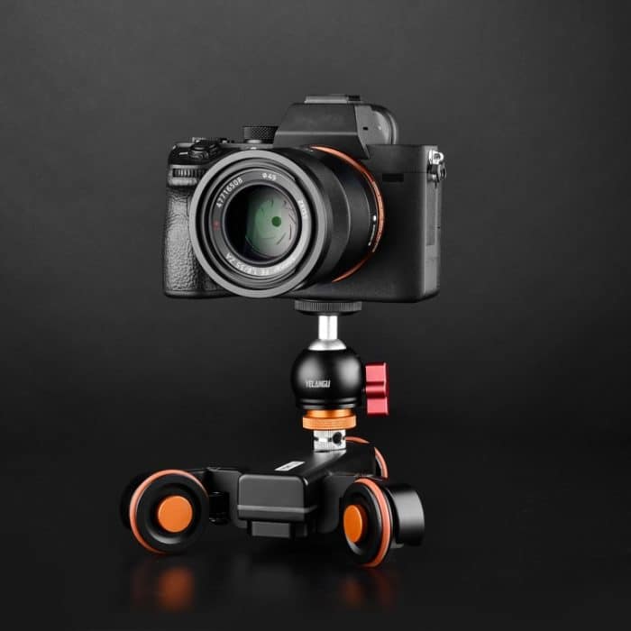 YELANGU L4X-BC Kamera-Rad-Dolly II, elektrischer Schienenschieber, 3-Rad-Video-Riemenscheibe, rollendes Dolly-Auto mit Kugelkopf, Belastung: 3 kg, L4X-BC – Bild 6