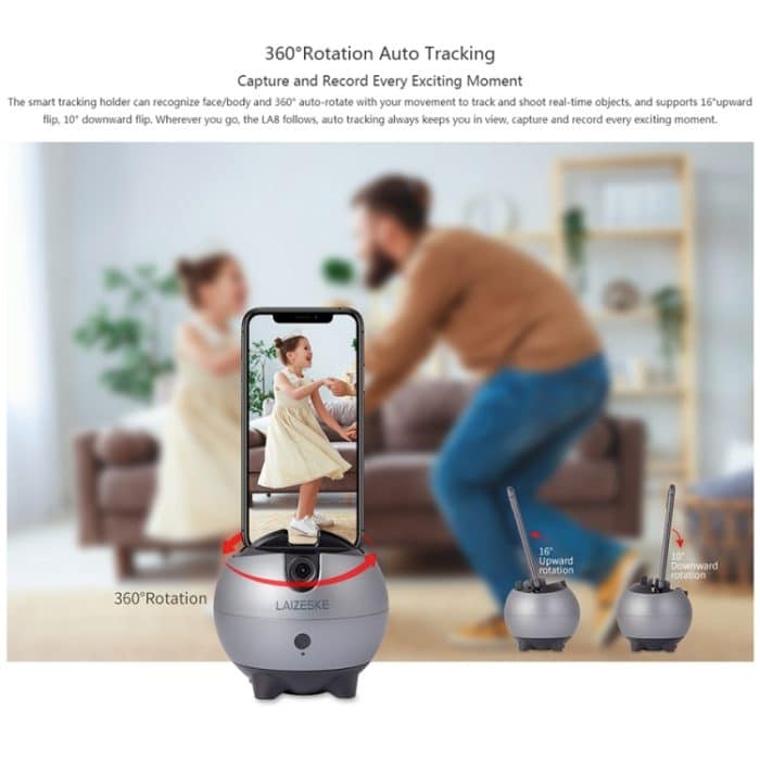 LAIZESKE LA8 Smart Roboter Kameramann 360 Grad Auto Tracking Telefonhalter, LA8 – Bild 5