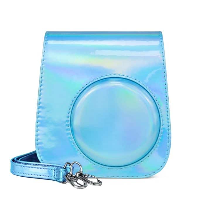 Aurora Color Ledertasche Ganzkörper-Kameratasche mit Schultergurt für FUJIFILM Instax mini 11, Blue – Bild 2