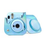 Aurora Color Ledertasche Ganzkörper-Kameratasche mit Schultergurt für FUJIFILM Instax mini 11, Blue – Bild 6