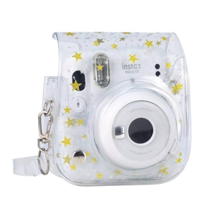 Sterne Kristall PVC Hartschalen-Kameratasche mit Schultergurt für FUJIFILM Instax Mini 11, Transparent – Bild 5