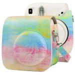 Ölfarbe Ganzkörper PU-Ledertasche Kameratasche mit Riemen für Fujifilm instax Mini 7+