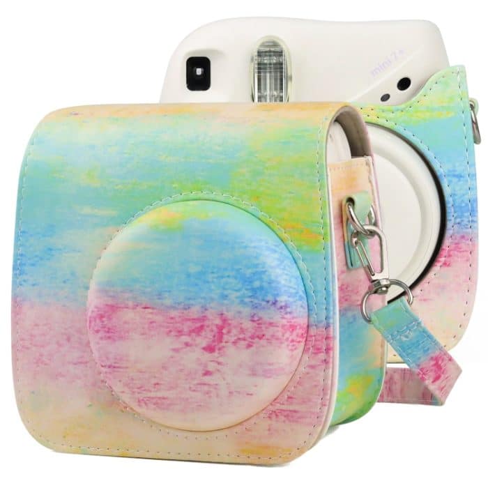 Ölfarbe Ganzkörper PU-Ledertasche Kameratasche mit Riemen für Fujifilm instax Mini 7+ – Bild 1