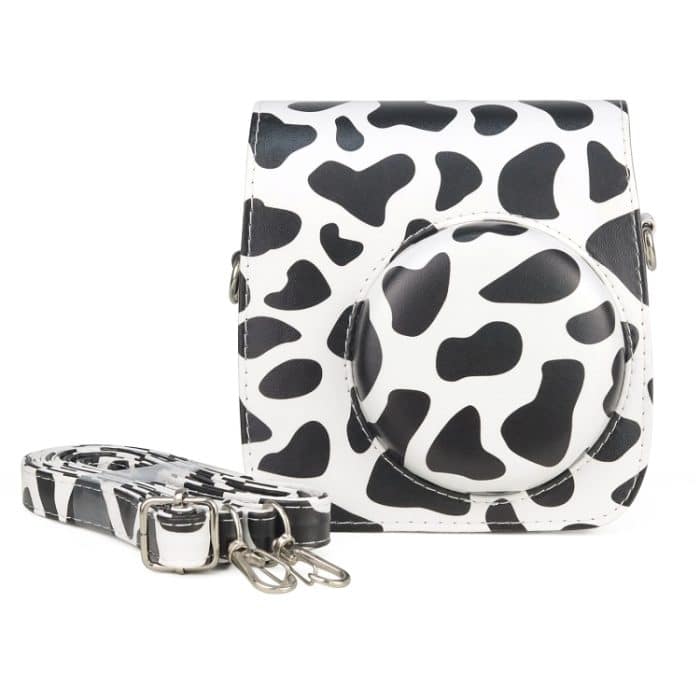 Milchkuh Ganzkörper-PU-Leder-Fall-Kameratasche mit Riemen für Fujifilm Instax Mini 7+ – Bild 4