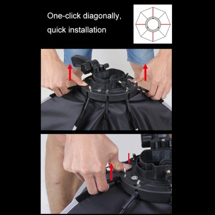 TRIOPO KS2-65 65 cm schnell ladender Speedlite-Blitz, achteckiger parabolischer Softbox-Diffusor, KS2-65 – Bild 4