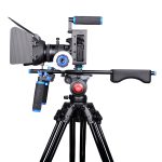 YELANGU D222 Dual Griffe Kamera Schulterhalterung + Kamerakäfig-Stabilisator-Kit mit Matte Box + Follow Focus für DSLR-Kamera / Videokamera – Bild 11
