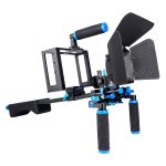 YELANGU D222 Dual Griffe Kamera Schulterhalterung + Kamerakäfig-Stabilisator-Kit mit Matte Box + Follow Focus für DSLR-Kamera / Videokamera – Bild 3