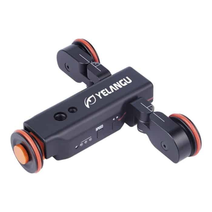 YELANGU L4X Kamerarad Dolly II Elektrischer Schieberegler 3-Rad-Video-Riemenscheibe Rollendes Dolly-Auto mit Fernbedienung für DSLR- / Heim-DV-Kameras, GoPro, Smartphones, Last: 3 kg – Bild 3