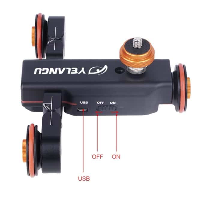 YELANGU L4X Kamerarad Dolly II Elektrischer Schieberegler 3-Rad-Video-Riemenscheibe Rollendes Dolly-Auto mit Fernbedienung für DSLR- / Heim-DV-Kameras, GoPro, Smartphones, Last: 3 kg – Bild 6