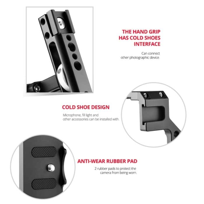 YELANGU C22 YLG0334B Videokamera-Käfigstabilisator mit Griff für Canon EOS R5/R6, YLG0334B – Bild 14