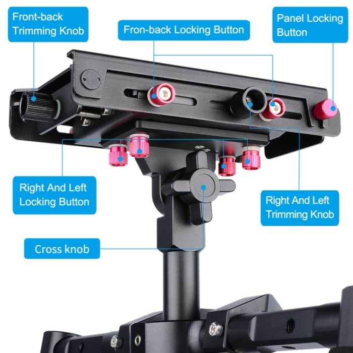 YELANGU S300 4-in-1-Multifunktions-Rig + Dual-Hand-Schulter-Rig + Einbeinstativ + Stabilisator für Kameras/Spiegelreflexkameras, Höhenbereich: 63 cm–170 cm, YELANGU S300 – Bild 12
