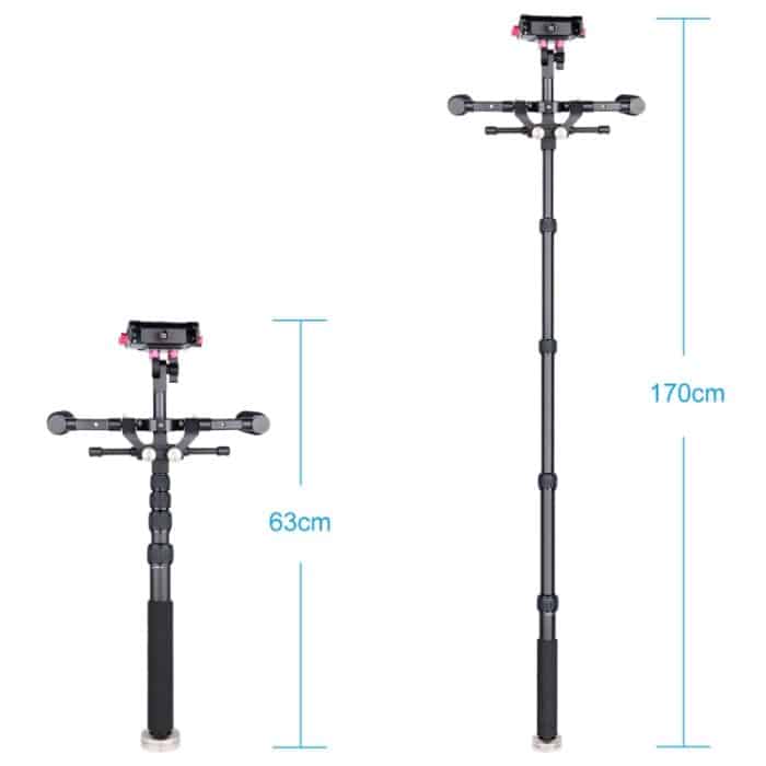 YELANGU S300 4-in-1-Multifunktions-Rig + Dual-Hand-Schulter-Rig + Einbeinstativ + Stabilisator für Kameras/Spiegelreflexkameras, Höhenbereich: 63 cm–170 cm, YELANGU S300 – Bild 7