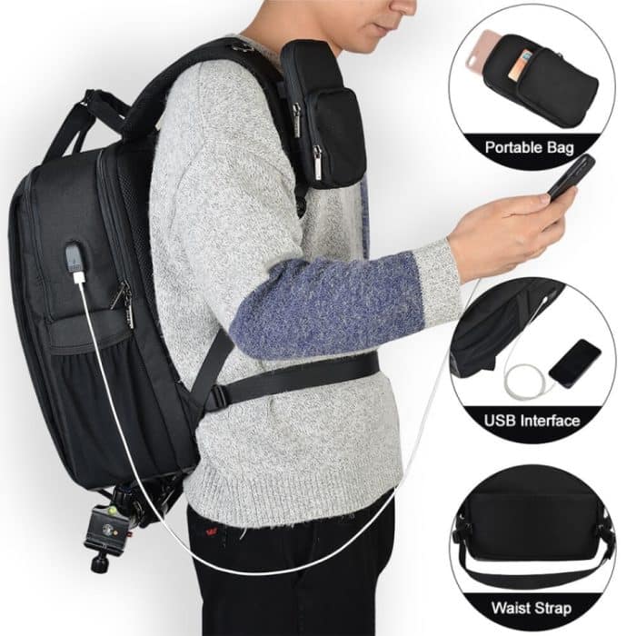 CADeN L5 III Multifunktions-Digitalkamera-Rucksack mit zwei Schultern – Bild 7