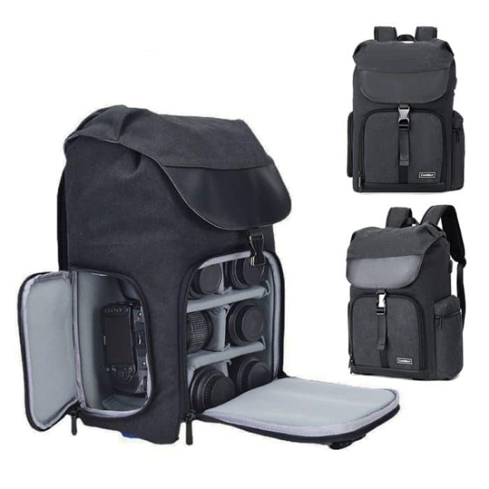 Caden M8 Side Open Canvas Große Kapazität Fotografie Rucksack Umhängetasche – Bild 1