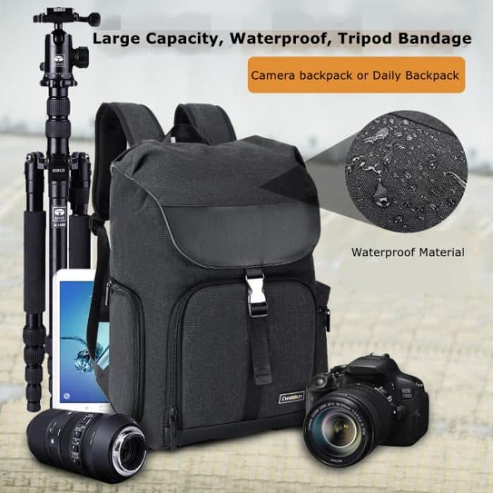 Caden M8 Side Open Canvas Große Kapazität Fotografie Rucksack Umhängetasche – Bild 7