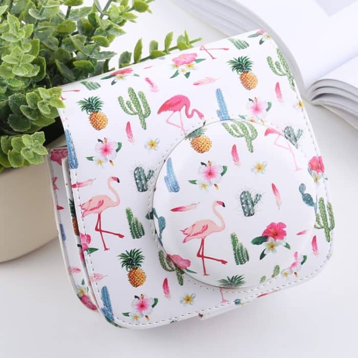 Cactus Flamingo Pattern Ganzkörperkamera PU Ledertasche mit Riemen für FUJIFILM instax mini 9 / mini 8+ / mini 8 – Bild 2