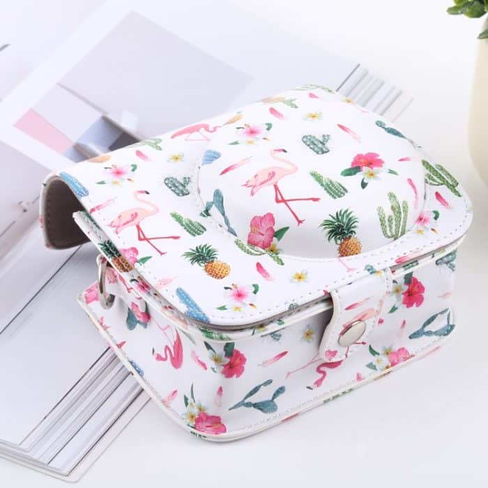 Cactus Flamingo Pattern Ganzkörperkamera PU Ledertasche mit Riemen für FUJIFILM instax mini 9 / mini 8+ / mini 8 – Bild 3
