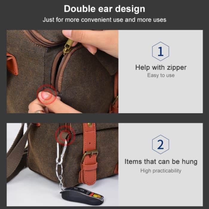 CADEN N1 Große Retro-Multifunktions-Canvas-wasserdichte Digitalkamera-Fotografie-Umhängetasche, N1 Large Coffee – Bild 6