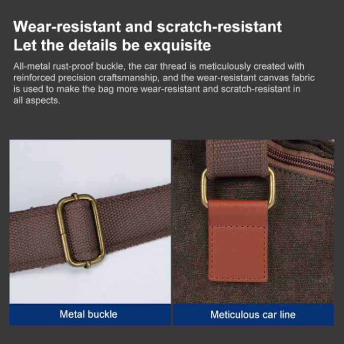 CADEN N1 Einfache Retro-Multifunktions-Canvas-wasserdichte Digitalkamera-Fototasche, N1 Simple Coffee, N1 Simple Beige White – Bild 5