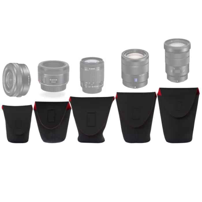 5-in-1-Spiegelreflexkamera-Objektivpaket Verdickung Stoßfeste Neoprenlinsen-Aufbewahrungstasche Klebriger Abzug – Bild 2