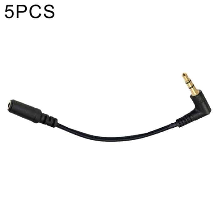 5 Stück 13 cm Winkel 3,5 mm Audio-Stecker auf Buchse PC-Kamera-Mikrofon-Adapterkabel, Elbow 3.5mm – Bild 1