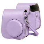 Ledertasche Ganzkörper-Kameratasche mit Schultergurt für FUJIFILM Instax mini 11, Purple