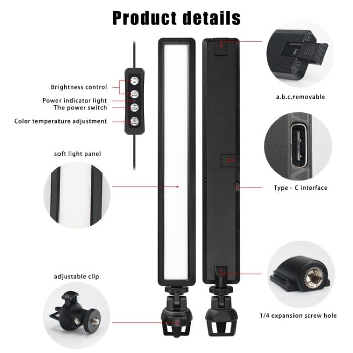 Luxceo WS66 USB LED Live Video Light 2500K-9000K Bi-Color Laptop Conference Fill Light – Bild 3