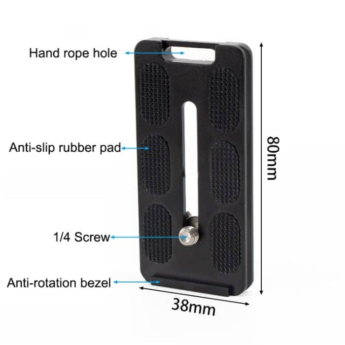 BEXIN PL-80 Anti-Rotations-Schnellwechselplatte mit Gummikissen, PL-82 – Bild 2