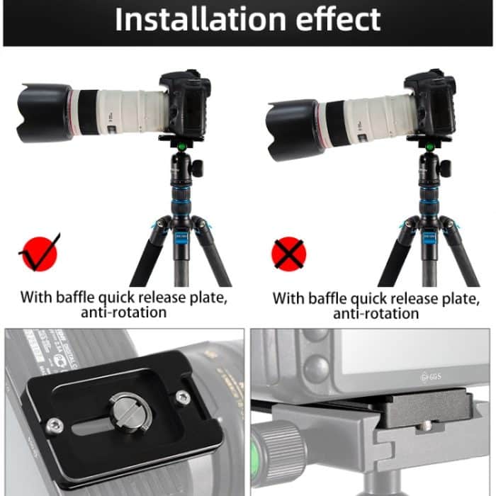BEXIN PL-80 Anti-Rotations-Schnellwechselplatte mit Gummikissen, PL-82 – Bild 5