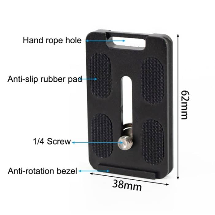 BEXIN PL-62 Anti-Rotations-Schnellwechselplatte mit Gummikissen, PL-62 – Bild 2