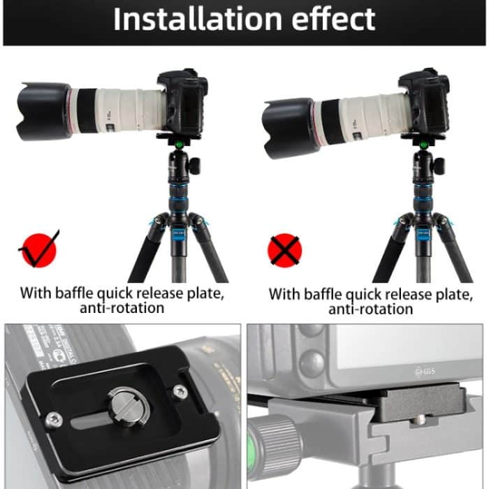 BEXIN PL-62 Anti-Rotations-Schnellwechselplatte mit Gummikissen, PL-62 – Bild 5
