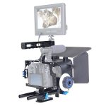 YELANGU YLG1105A Griff-Videokamera-Käfigstabilisator-Kit mit Matte Box und Follow Focus für Panasonic Lumix DMC-GH4 und G7 / Sony A7 und A7S und A7R und A7RII und A7SII