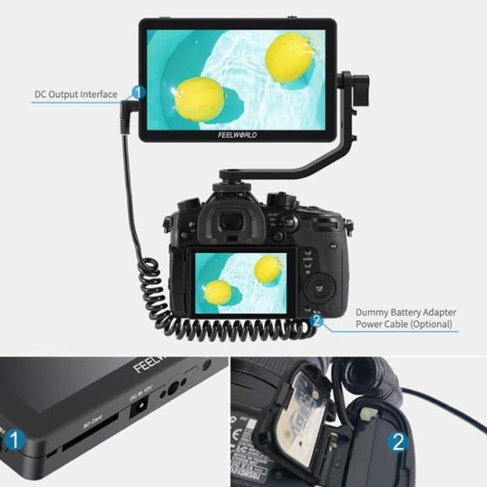 FEELWORLD F6 Plus V2 6-Zoll-3D-LUT-Touchscreen-DSLR-Kamera-Feldmonitor, IPS FHD1920x1080 4K-HDMI-Eingang und -Ausgang, mit Neigungsarm – Bild 5