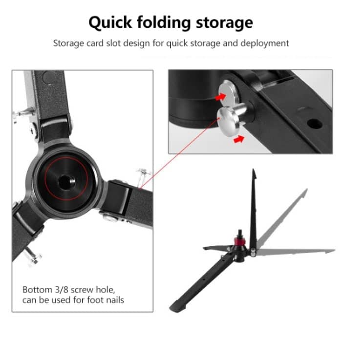 BEXIN ST-3 Dreifuß-Einbeinstativ-Ständerbasis Mini-Desktop-Stativ – Bild 4