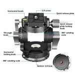 BEXIN DT-03R/S 720-Grad-Panorama-Hochleistungsstativ Action Fluid Drag Head mit Schnellwechselplatte – Bild 3