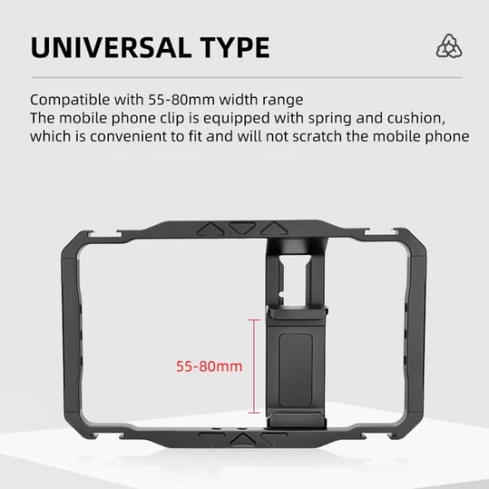 YELANGU LW-B01-1 Vlogging Live Broadcast Smartphone Video Rig Metallkäfig, LW-B01-1 – Bild 4