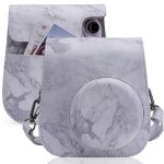 Für FUJIFILM instax mini 11/9/8 Marble Ganzkörper-Ledertasche Kameratasche mit Riemen