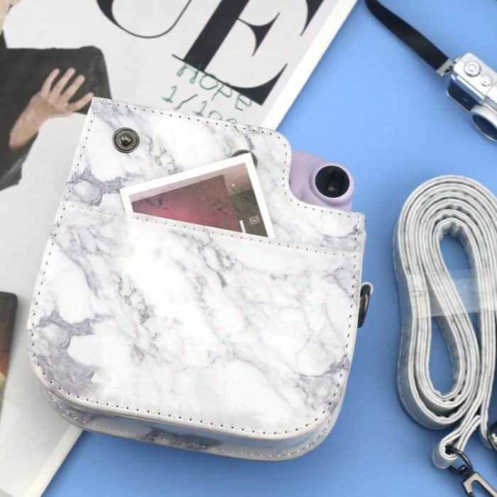 Für FUJIFILM instax mini 11/9/8 Marble Ganzkörper-Ledertasche Kameratasche mit Riemen – Bild 5