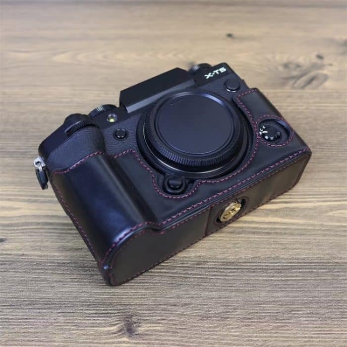 Für FUJIFILM X-T5 1/4 Zoll Gewinde PU-Leder Kamera Halbgehäuse Basis, For FUJIFILM X-T5 – Bild 4
