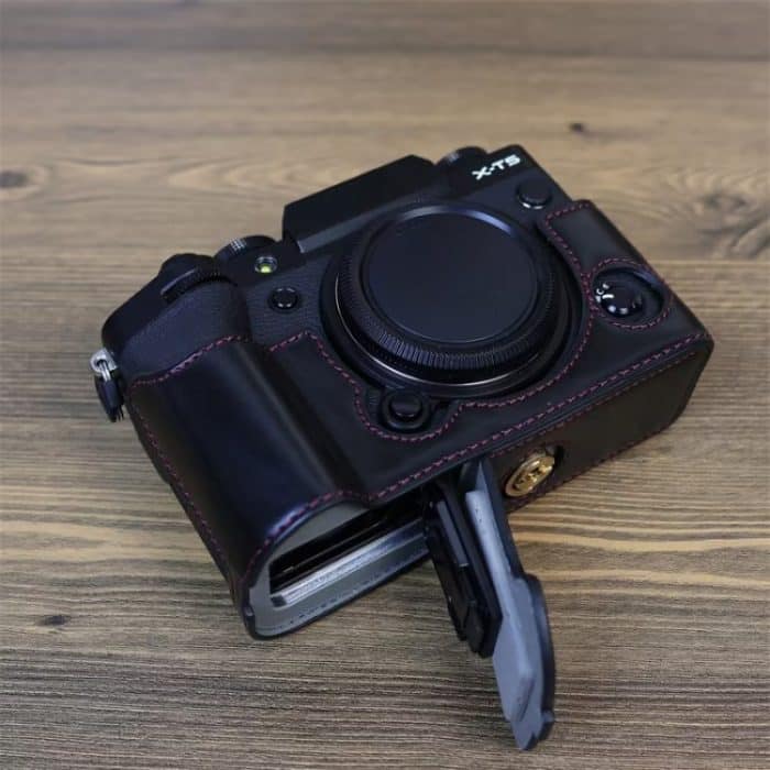 Für FUJIFILM X-T5 1/4 Zoll Gewinde PU-Leder Kamera Halbgehäuse Basis, For FUJIFILM X-T5 – Bild 6
