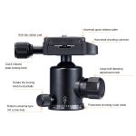 TRIOPO Oubao A-208S Verstellbares tragbares Stativ aus Aluminiumlegierung mit Kugelkopf für Spiegelreflexkamera – Bild 9